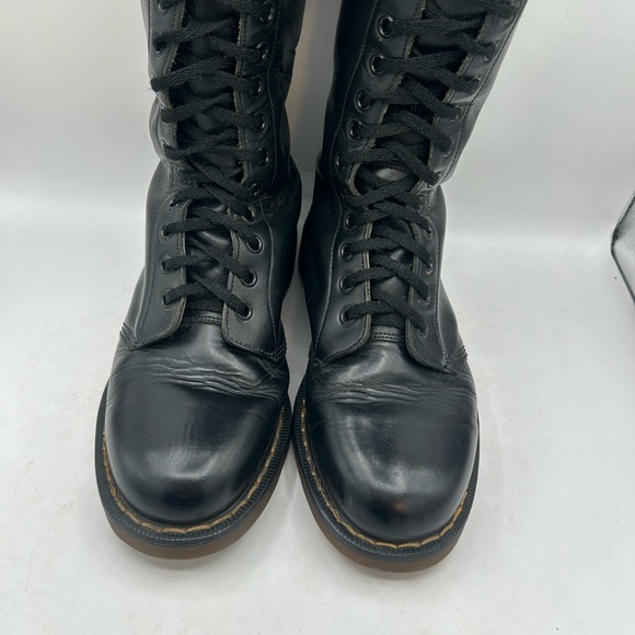 Vintage Dr Martens 1420 20 hole black knee high leather boots England m 8 W 9 - Picture 10 of 13